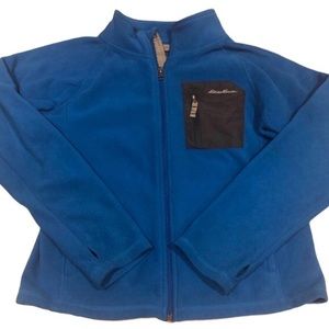 EDDIE BAUER KIDS FLEECE ZIP FRONT JACKET BLUE SIZE LARGE UNISEX